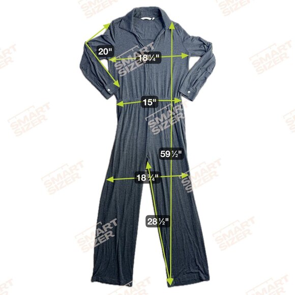 Soft Surroundings Jumpsuit Size‎ S Tamara Cozy Jersey Zip Front Long Sleeve Gray - Picture 2 of 7
